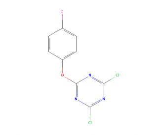 2,4-Dichloro-6-(4-fluorophenoxy)-1,3,5-triazine (CAS 112748-46-6) - chemical structure image