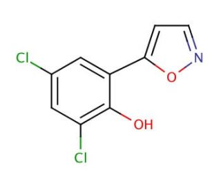 2,4-Dichloro-6-(5-isoxazolyl)phenol (CAS 288401-44-5) - chemical structure image
