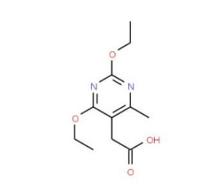 (2,4-Diethoxy-6-methyl-pyrimidin-5-yl)-acetic acid - chemical structure image