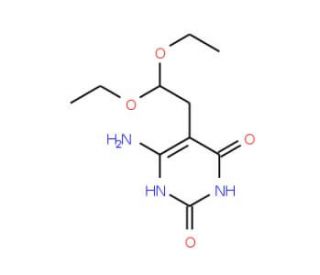 2,4-Dihydroxy-6-amino-5-diethoxyethylpyrimidine (CAS 102879-75-4) - chemical structure image