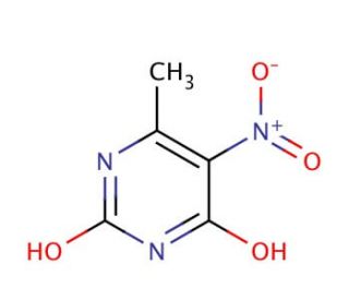 2,4-Dihydroxy-6-methyl-5-nitropyrimidine (CAS 16632-21-6) - chemical structure image
