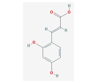 2,4-Dihydroxycinnamic acid (CAS 614-86-8) - chemical structure image