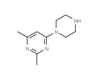 2,4-Dimethyl-6-piperazin-1-yl-pyrimidine (CAS 887686-65-9) - chemical structure image