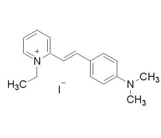2-[4-(Dimethylamino)styryl]-1-ethylpyridinium iodide (CAS 3785-01-1) - chemical structure image