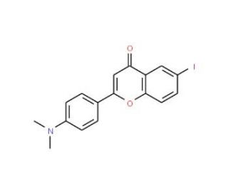 2-(4-Dimethylaminophenyl)-6-iodo-4-chromenone (CAS 871101-31-4) - chemical structure image