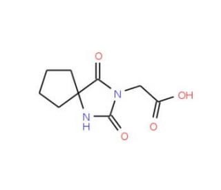 (2,4-dioxo-1,3-diazaspiro[4.4]non-3-yl)acetic acid (CAS 714-72-7) - chemical structure image