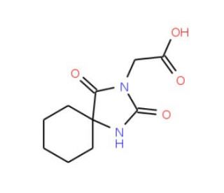 (2,4-dioxo-1,3-diazaspiro[4.5]dec-3-yl)acetic acid (CAS 834-45-7) - chemical structure image