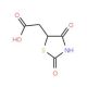 (2,4-dioxo-1,3-thiazolidin-5-yl)acetic acid (CAS 875-97-8) - chemical structure image