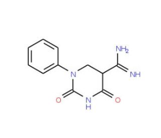 2,4-Dioxo-1-phenylhexahydro-5-pyrimidinecarboximidamide - chemical structure image
