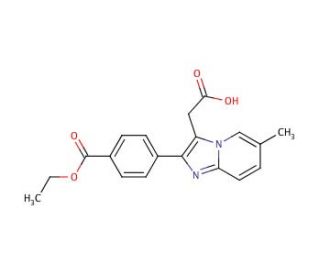 2-[4-(Ethoxycarbonyl)phenyl]-6-methyl-imidazo[1,2-a]pyridine-3-acetic Acid (CAS 1025962-20-2) - chemical structure image