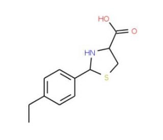 2-(4-Ethylphenyl)-1,3-thiazolidine-4-carboxylic acid - chemical structure image