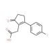 [2-(4-Fluoro-phenyl)-5-oxo-cyclopent-1-enyl]-acetic acid - chemical structure image