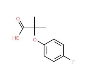 2-(4-fluorophenoxy)-2-methylpropanoic acid (CAS 587-11-1) - chemical structure image
