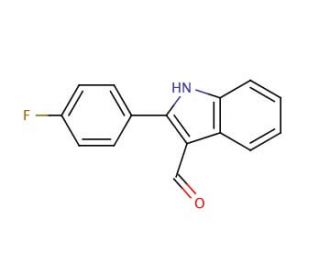 2-(4-Fluorophenyl)-1H-indole-3-carboxaldehyde (CAS 70093-12-8) - chemical structure image