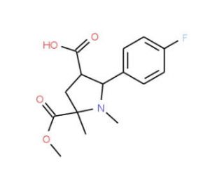 2-(4-Fluorophenyl)-5-(methoxycarbonyl)-1,5-dimethyl-3-pyrrolidinecarboxylic acid - chemical structure image