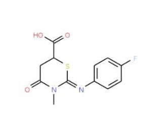 2-(4-Fluorophenylimino)-3-methyl-4-oxo-[1,3]thiazinane-6-carboxylic acid - chemical structure image