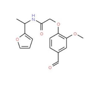 2-(4-formyl-2-methoxyphenoxy)-N-[1-(2-furyl)ethyl]acetamide - chemical structure image