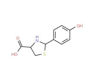 2-(4-Hydroxy-phenyl)-thiazolidine-4-carboxylic acid - chemical structure image