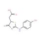 [2-(4-Hydroxy-phenylimino)-4-oxo-thiazolidin-5-yl]-acetic acid - chemical structure image