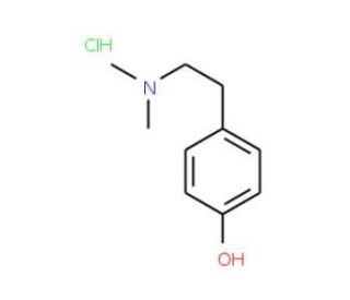 2-(4-Hydroxyphenyl)-N,N&prime;-dimethylethylamine hydrochloride (CAS 6027-23-2) - chemical structure image