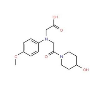 [[2-(4-Hydroxypiperidin-1-yl)-2-oxoethyl]-(4-methoxyphenyl)amino]acetic acid - chemical structure image