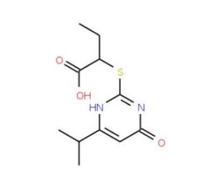 2-(4-Isopropyl-6-oxo-1,6-dihydro-pyrimidin-2-ylsulfanyl)-butyric acid - chemical structure image
