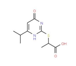 2-(4-Isopropyl-6-oxo-1,6-dihydro-pyrimidin-2-ylsulfanyl)-propionic acid - chemical structure image