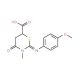 2-(4-Methoxy-phenylimino)-3-methyl-4-oxo-[1,3]thiazinane-6-carboxylic acid (CAS 309265-90-5) - chemical structure image