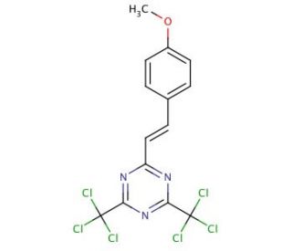2-(4-Methoxystyryl)-4,6-bis(trichloromethyl)-1,3,5-triazine - chemical structure image