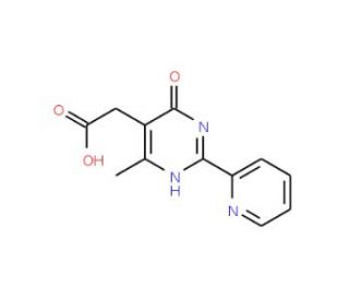 2-[4-methyl-6-oxo-2-(pyridin-2-yl)-1,6-dihydropyrimidin-5-yl]acetic acid - chemical structure image