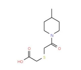 [2-(4-Methyl-piperidin-1-yl)-2-oxo-ethylsulfanyl]-acetic acid (CAS 436087-11-5) - chemical structure image