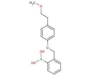 2-[(4&prime;-(2-Methoxyethyl)phenoxy)methyl]phenylboronic acid (CAS 871126-29-3) - chemical structure image