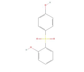 2,4&prime;-Dihydroxydiphenyl Sulfone (CAS 5397-34-2) - chemical structure image