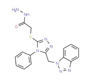 2-{[5-(1H-1,2,3-Benzotriazol-1-ylmethyl)-4-phenyl-4H-1,2,4-triazol-3-yl]thio}acetohydrazide - chemical structure image