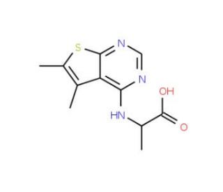 2-(5,6-Dimethyl-thieno[2,3-d]pyrimidin-4-ylamino)-propionic acid - chemical structure image