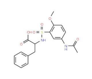 2-({[5-(acetylamino)-2-methoxyphenyl]sulfonyl}amino)-3-phenylpropanoic acid - chemical structure image