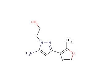 2-[5-amino-3-(2-methyl-3-furyl)-1H-pyrazol-1-yl]ethanol - chemical structure image