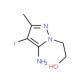 2-(5-amino-4-iodo-3-methyl-1H-pyrazol-1-yl)ethanol - chemical structure image