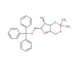 2,5-Anhydro-1,3-O-isopropylidene-6-O-trityl-D-glucitol (CAS 65758-50-1) - chemical structure image