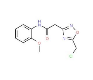 2-(5-Chloromethyl-[1,2,4]oxadiazol-3-yl)-N-(2-methoxy-phenyl)-acetamide - chemical structure image