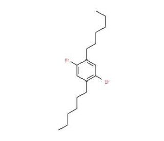 2,5-Dihexyl-1,4-dibromobenzene (CAS 117635-21-9) - chemical structure image