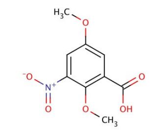 2,5-Dimethoxy-3-nitrobenzoic acid (CAS 17894-26-7) - chemical structure image