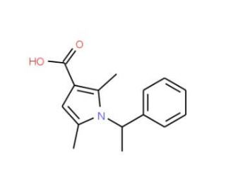 2,5-dimethyl-1-(1-phenylethyl)-1H-pyrrole-3-carboxylic acid - chemical structure image