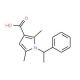 2,5-dimethyl-1-(1-phenylethyl)-1H-pyrrole-3-carboxylic acid - chemical structure image