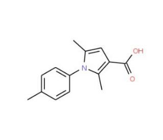 2,5-Dimethyl-1-p-tolyl-1H-pyrrole-3-carboxylic acid (CAS 3807-57-6) - chemical structure image