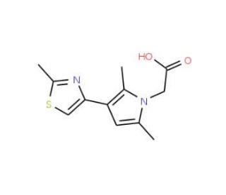 [2,5-dimethyl-3-(2-methyl-1,3-thiazol-4-yl)-1H-pyrrol-1-yl]acetic acid - chemical structure image