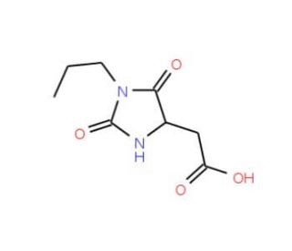 (2,5-Dioxo-1-propyl-imidazolidin-4-yl)-acetic acid (CAS 1008961-08-7) - chemical structure image