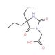 (2,5-dioxo-4,4-dipropylimidazolidin-1-yl)acetic acid (CAS 723-09-1) - chemical structure image
