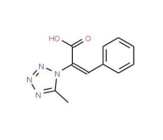 2-(5-Methyl-tetrazol-1-yl)-3-phenyl-acrylic acid (CAS 1738-50-7) - chemical structure image
