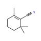 2,6,6-Trimethylcyclohex-2-ene-1-ylcarbonitrile (CAS 57524-14-8) - chemical structure image